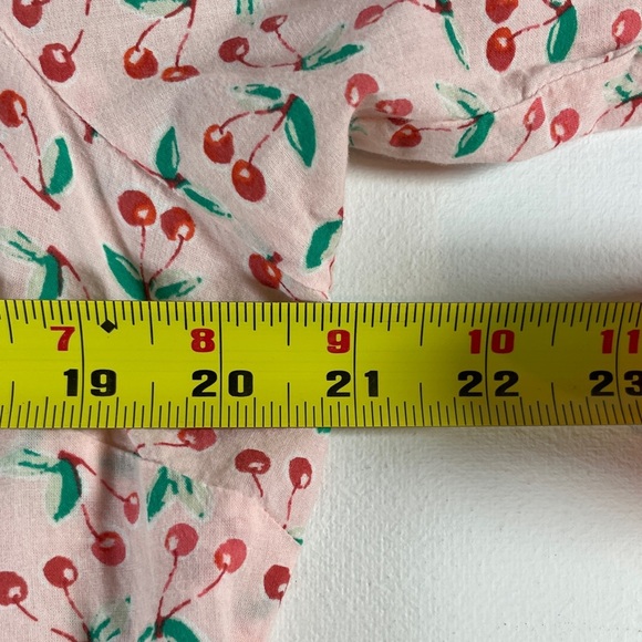 J. Crew 100% Cotton Pink Cherry Print Long Sleeve Button Down Women’s Shirt L - Picture 9 of 11